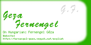 geza fernengel business card
